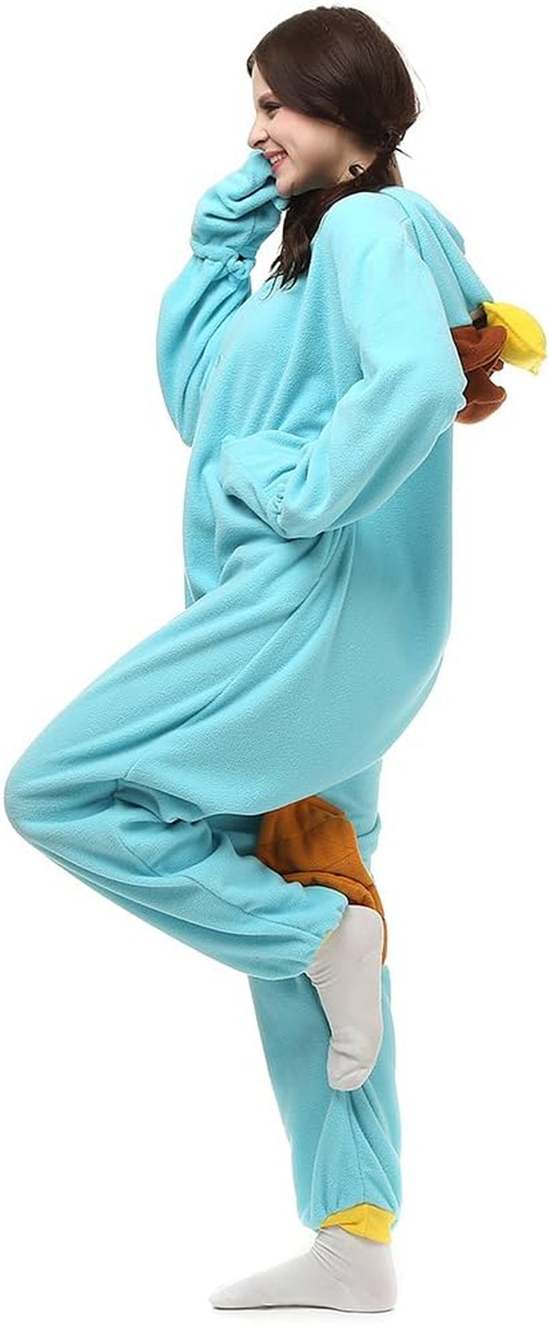 Unisex Adult Onesie Pyjamas Platypus Christmas Costume Skyblue