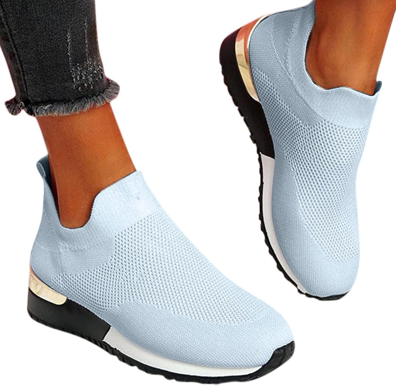 , Women'S Play Fashion Sneaker White Color Washed and Leopard Canvas Slip on Shoes