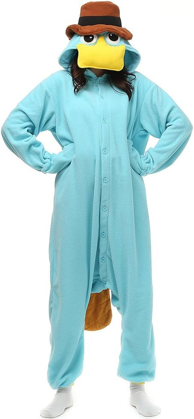 Unisex Adult Onesie Pyjamas Platypus Christmas Costume Skyblue