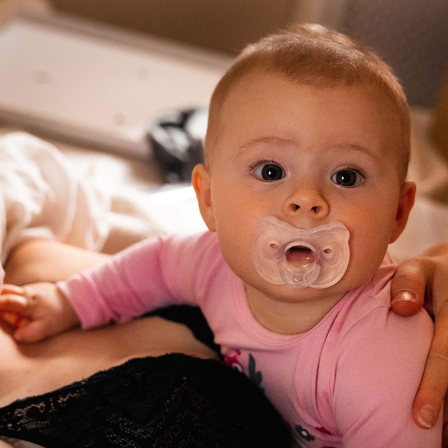 Baby Pacifier | 6-18 Months | Includes Sterilizing Case | 2-Count | Soft Silicone | Bpa-Free | Supports Natural Suckling | Pink