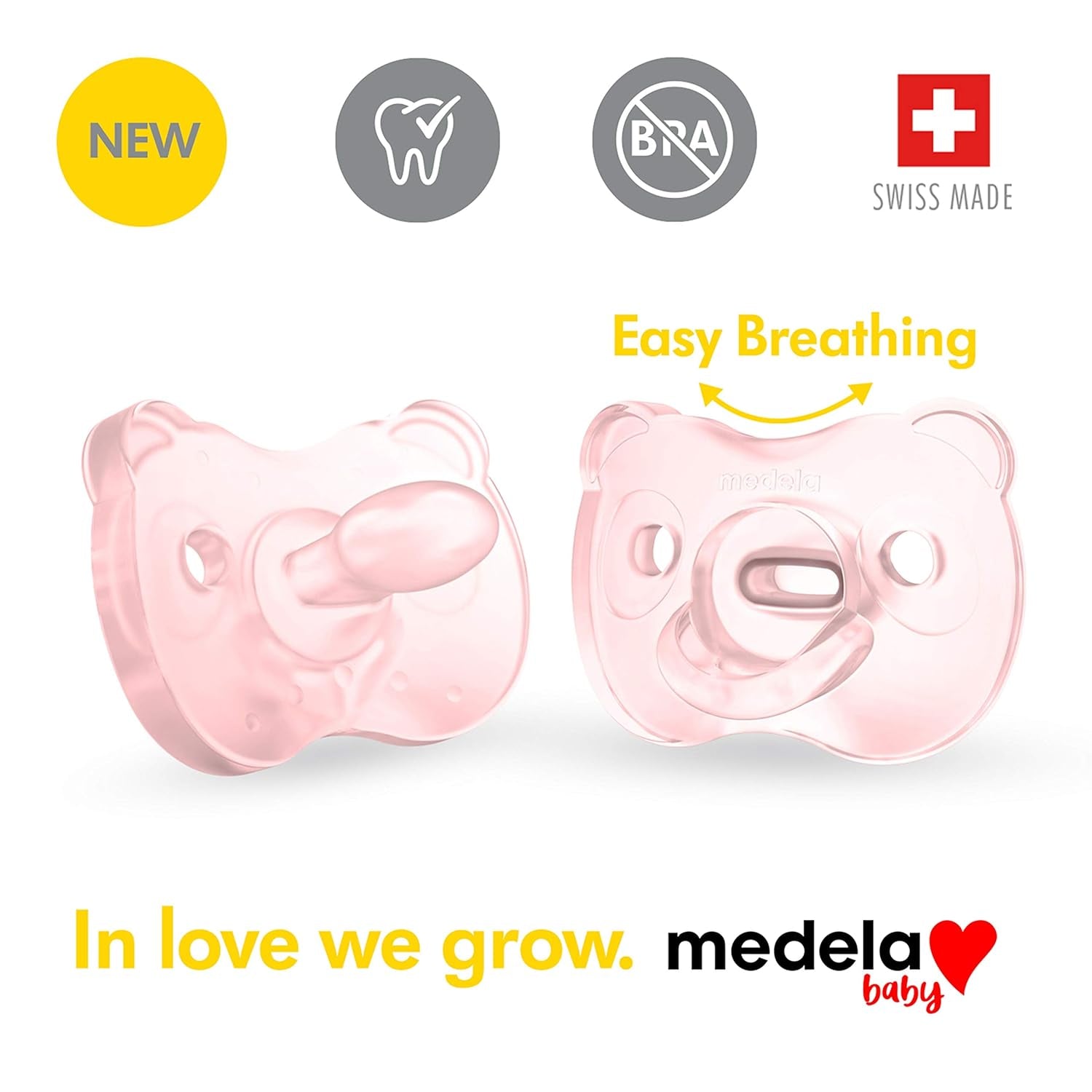 Baby Pacifier | 6-18 Months | Includes Sterilizing Case | 2-Count | Soft Silicone | Bpa-Free | Supports Natural Suckling | Pink